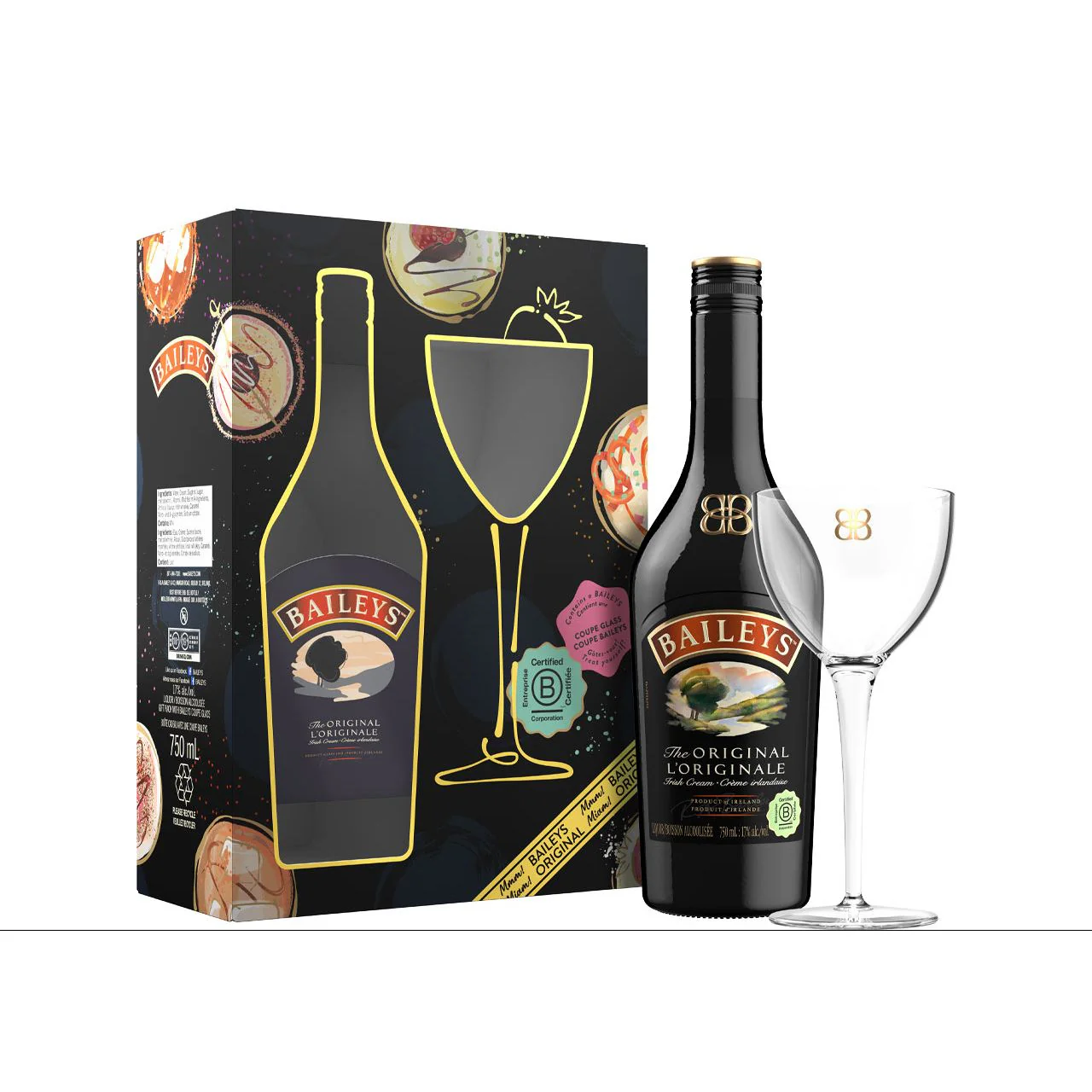 Baileys The Original Irish Cream Liqueur Gift Pack with Coupe Glass