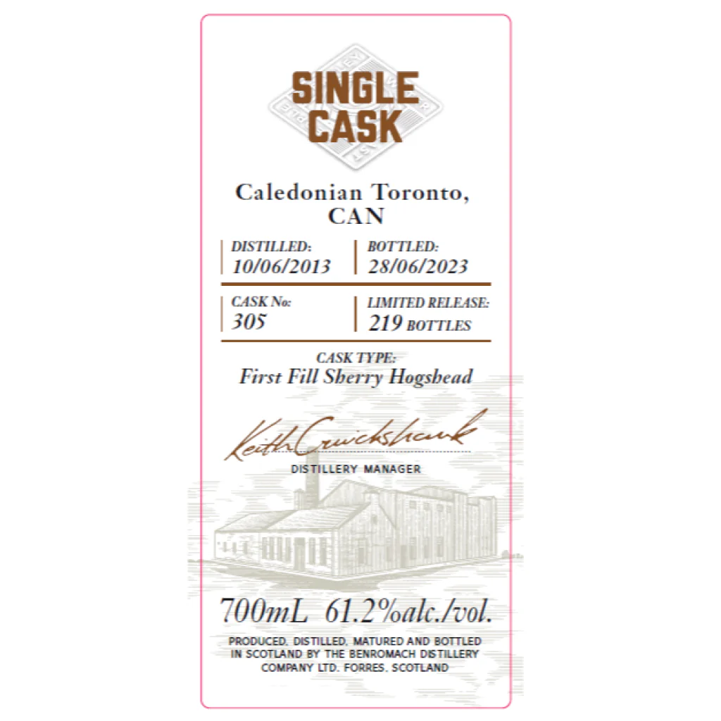 Benromach Single Cask #305 2013 10 Year Old 61.2% ABV