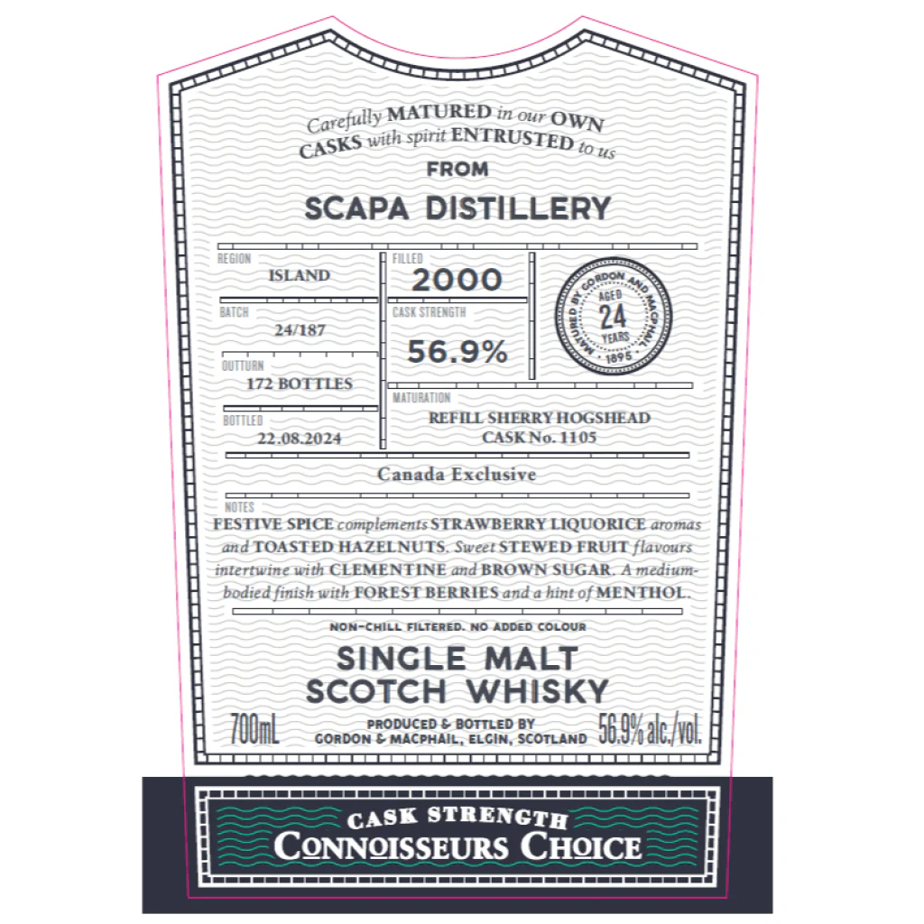 Gordon & MacPhail Connoisseur's Choice Scapa 2000 24 Year Old 56.9% ABV