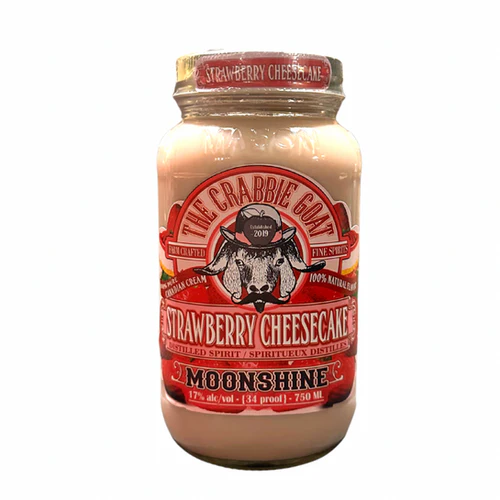 The Crabbie Goat Distillery Strawberry Cheesecake Cream Moonshine