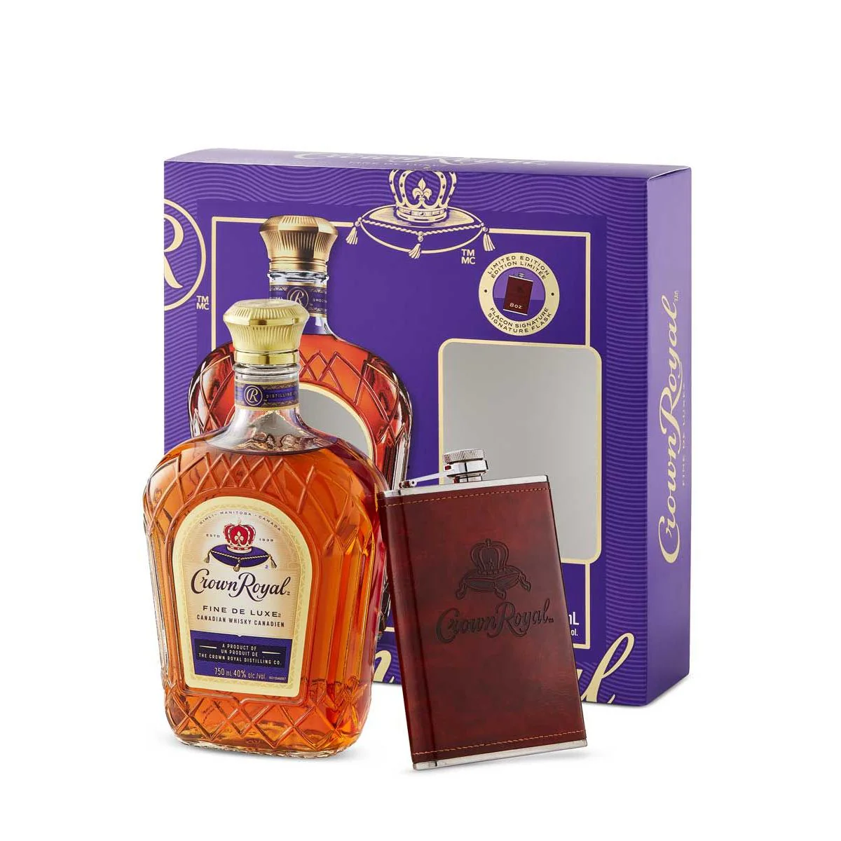 Crown Royal Canadian Whisky Gift Pack with Flask - Image 2