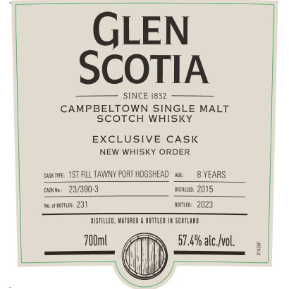 Glen Scotia Single Cask New Whisky Order 8 Year Old 57.4%