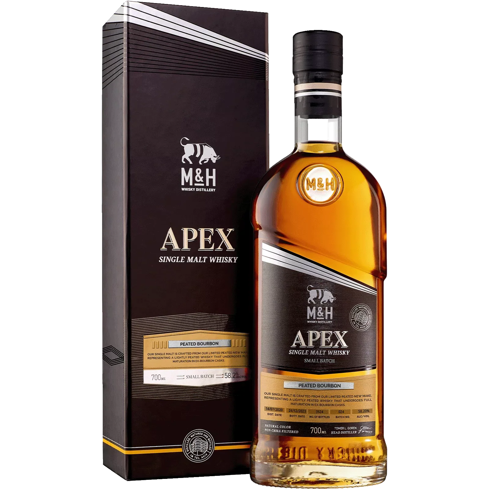 Milk & Honey APEX Peated Bourbon Israeli Whisky 58.20% ABV