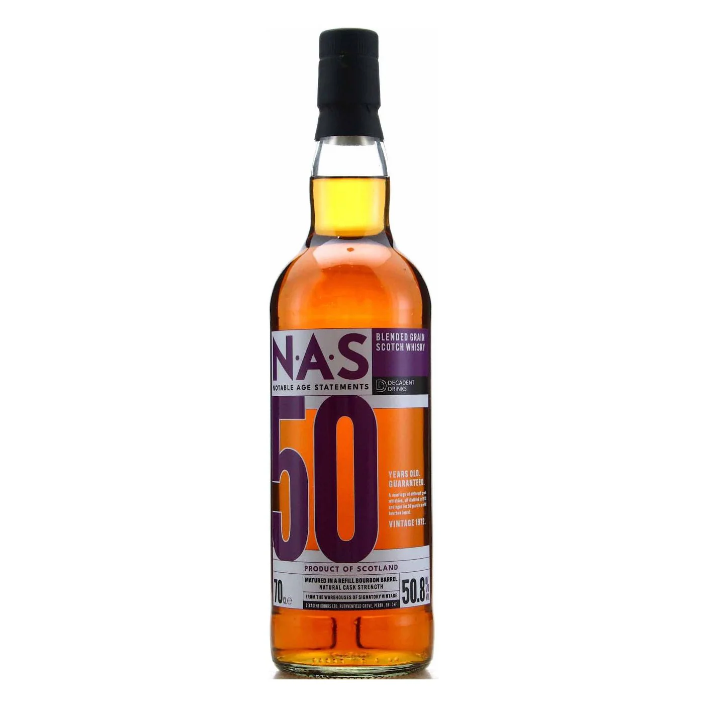 Decadent Drinks NAS Edition No.8 Vatted Grain 1972 50 Year Old 50.8% ABV